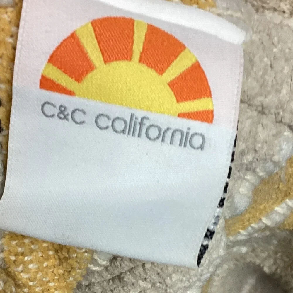 C&C California Yellow Cream Plush Decorative Throw